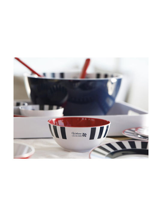Marine Business Venezia Cereal Serving Bowl Round made of Melamine Red with Diameter 13cm 6pcs