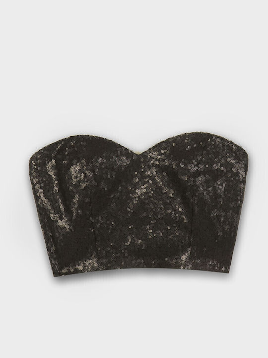 Γυναικεία Μπλούζα Κορσές Strapless Μαύρη