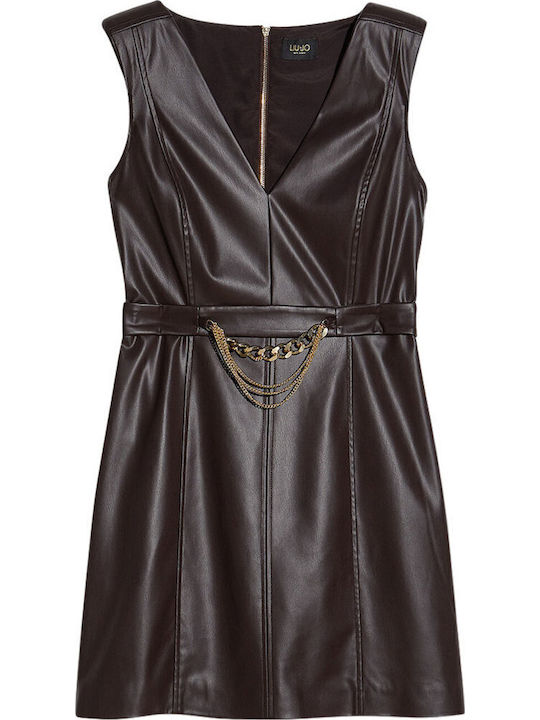 Summer Mini Evening Leather Dress Black