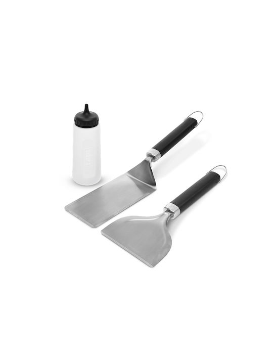 Weber Set of 3 BBQ Tools with Sharpener, Spatula, and Bottle 6777