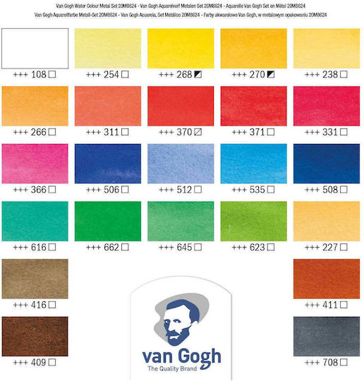 Royal Talens Watercolour Van Gogh Set of Watercolours Multicolored with Brush 24pcs