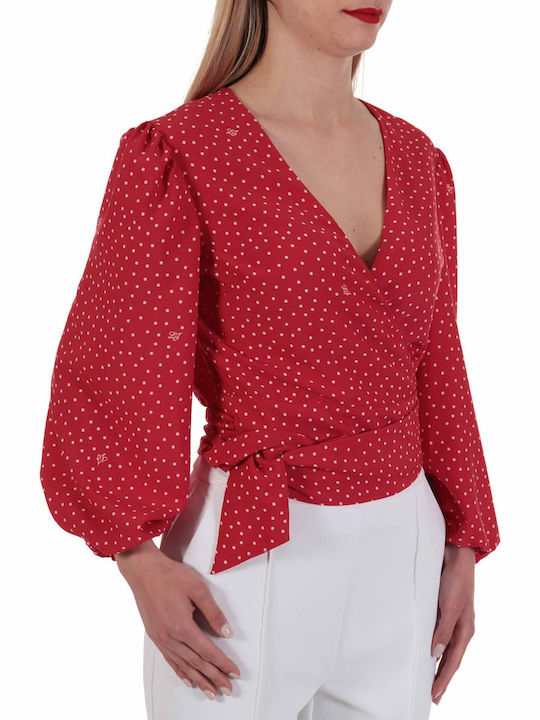 Liu Jo Women's Polka Dot Long Sleeve Shirt Red