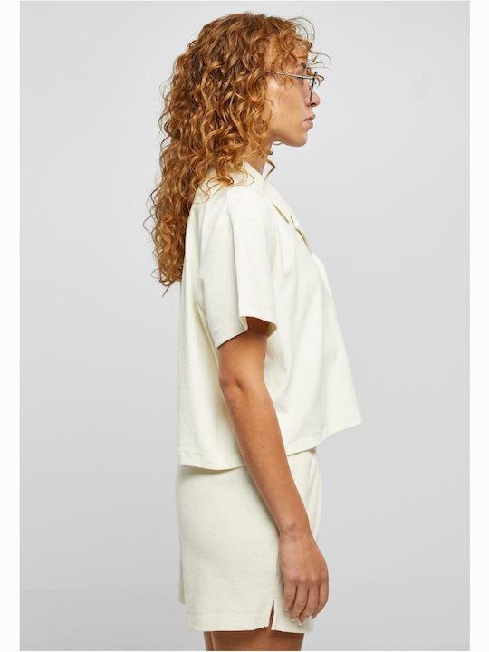 Kurzärmelig Damen Hemd Pale White