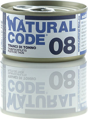 Natural Code 08 Wet Food for Adult Cats in Can with Tuna Gluten Free 85gr