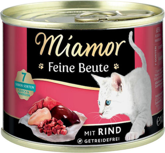 Miamor Feine Beute Υγρή Τροφή για Ενήλικες Γάτες σε Κονσέρβα με Βοδινό χωρίς Σιτηρά 185gr