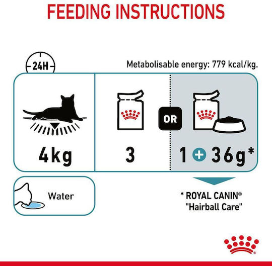 Royal Canin Hairball Υγρή Τροφή για Ενήλικες Γάτες σε Φακελάκι με Πουλερικά 6x85gr