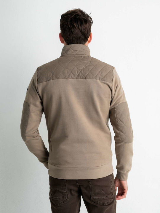 Petrol Industries Men's Long Sleeve Sweater with Zipper Beige