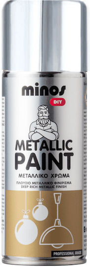 Minos Spray Σπρέι Βαφής Metallic Paint με Νικέλ Εφέ Chrome 400ml