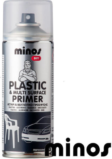 Minos Spray Spray Primer Plastic & Multi Surface Primer with Metallic Effect Transparent 400ml