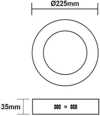Emos Panel Rund Draußen LED Panel 18W mit Warmes Weiß Licht 3000K