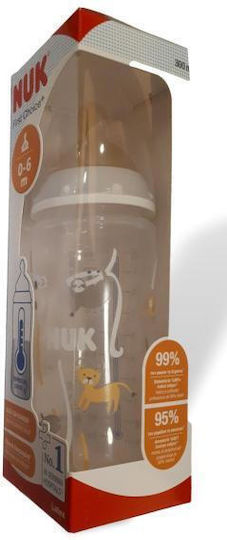 Nuk Plastic Baby Bottle First Choice Plus Temperature Control Anti-Colic with Silicone Teat for 0-6 Months Grey Koala Grey 300ml