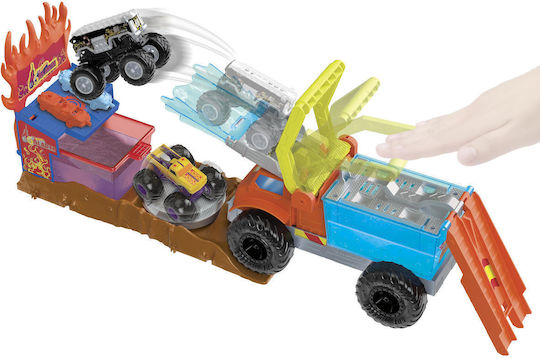 Hot Wheels Fire Truck Chromo Lightning Monster Trucks Track For 5+ Years Old