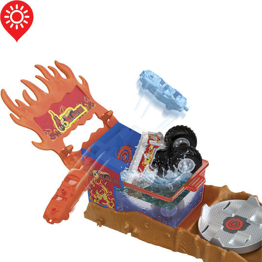 Hot Wheels Fire Truck Chromo Lightning Monster Trucks Track For 5+ Years Old