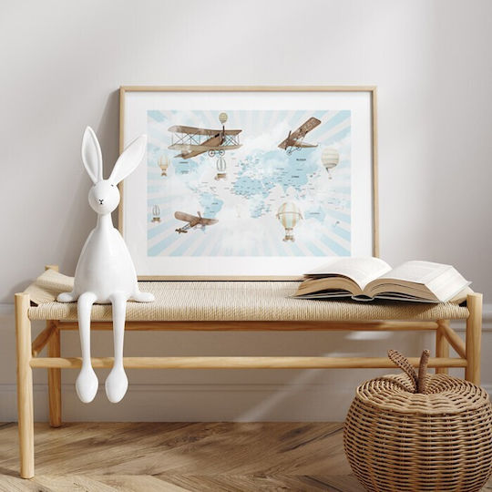 Walls Kids Wall Art Blue Map