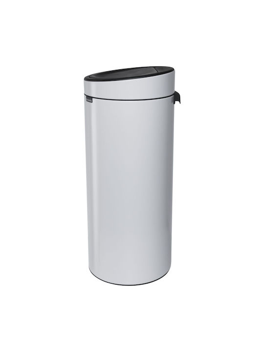 Brabantia Touch Bin New Κάδος Απορριμμάτων Μεταλλικός Λευκός 30lt