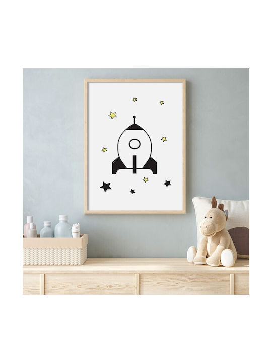 Walls Kids Wall Art Framed Spacecraft Wooden 15x20cm