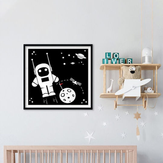 Walls Kids Wall Art Framed White Astronaut in Space