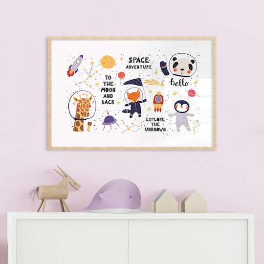 Walls Kids Wall Art Framed Animals in Space