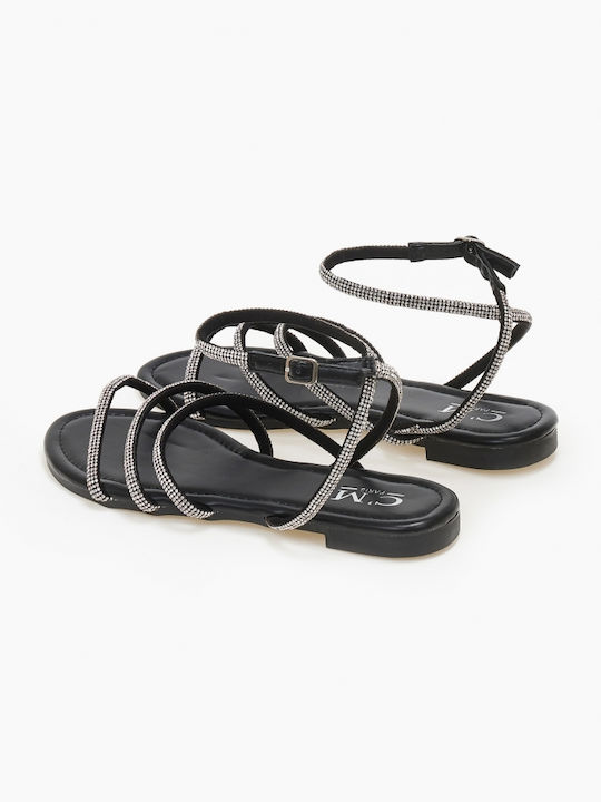 Issue Fashion Women's Flat Sandals in Black Color