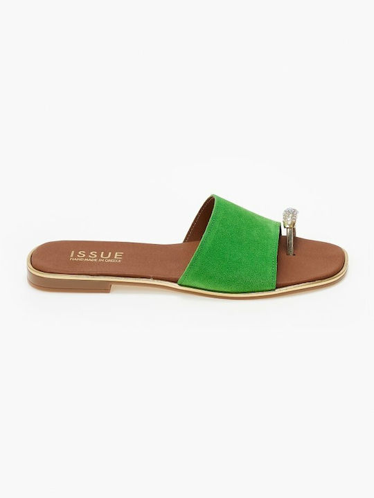 Issue Fashion Women's Flat Sandals in Green Color