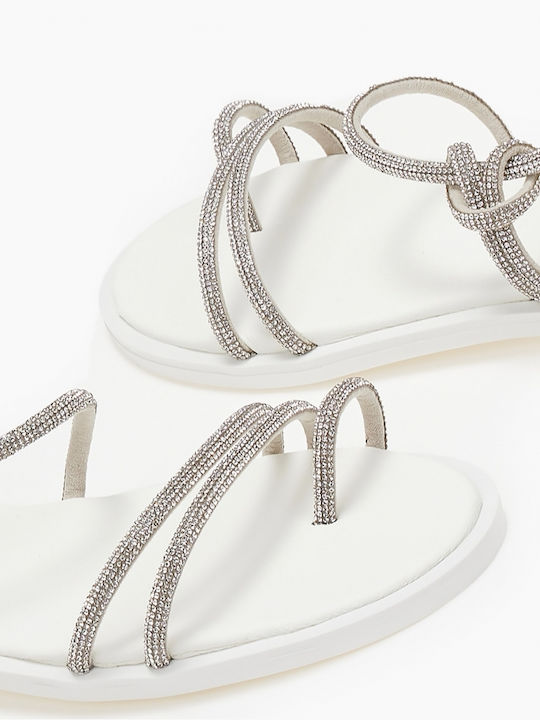 Issue Fashion Women's Flat Sandals in Silver Color