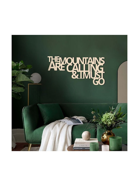 Walls 3D Decorative Silhouette Mountains Calling Made of Wood 90x45cm