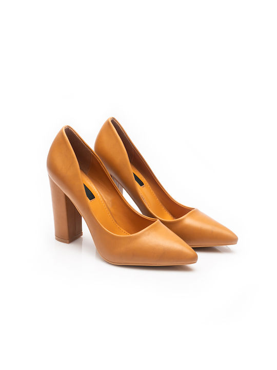 Malesa Pointed Toe Tabac Brown Heels -CAMEL