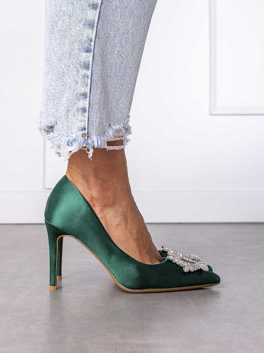 Louizidis Pointed Toe Stiletto Green High Heels