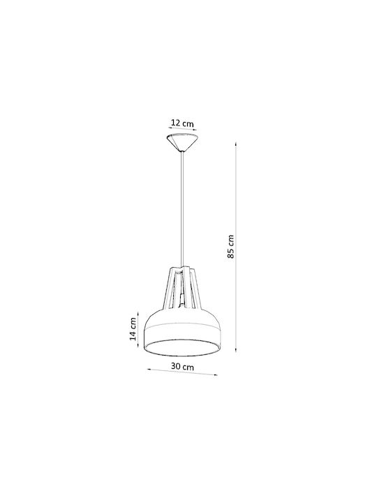 Sollux Casco Lustră O singură lumină Bell pentru Soclu E27 Alb