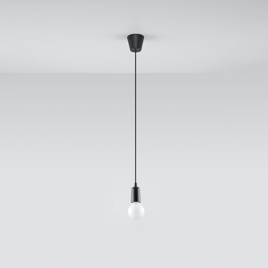 Sollux Diego 1 Висящо Осветително Тяло Черен с Цокъл E27 13x13см.
