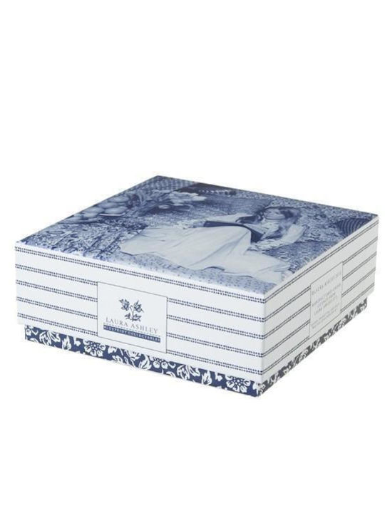 Laura Ashley Blueprint Πιάτο Γλυκού από Πορσελάνη Μπλε 4τμχ