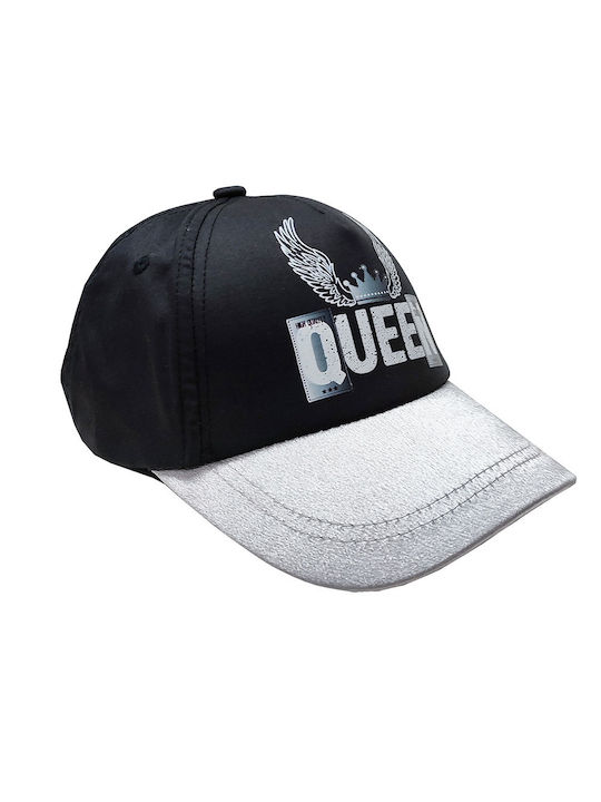 Kids' jockey hat queen black-silver for girls