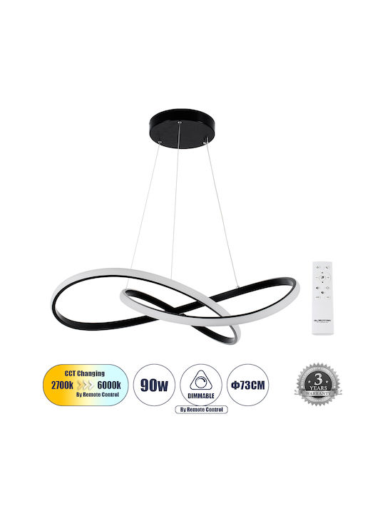 GloboStar Dexter Pendant Light Black 67x73x17cm