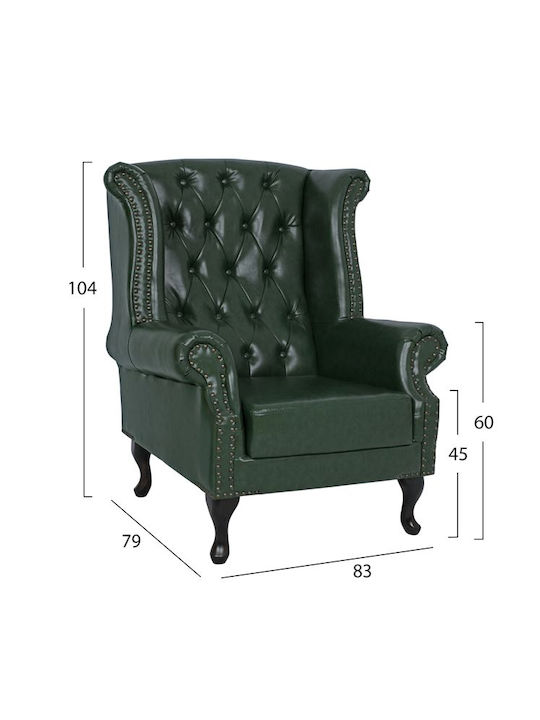 Polina Bergère from Leatherette Cypress Green 83x79x104cm