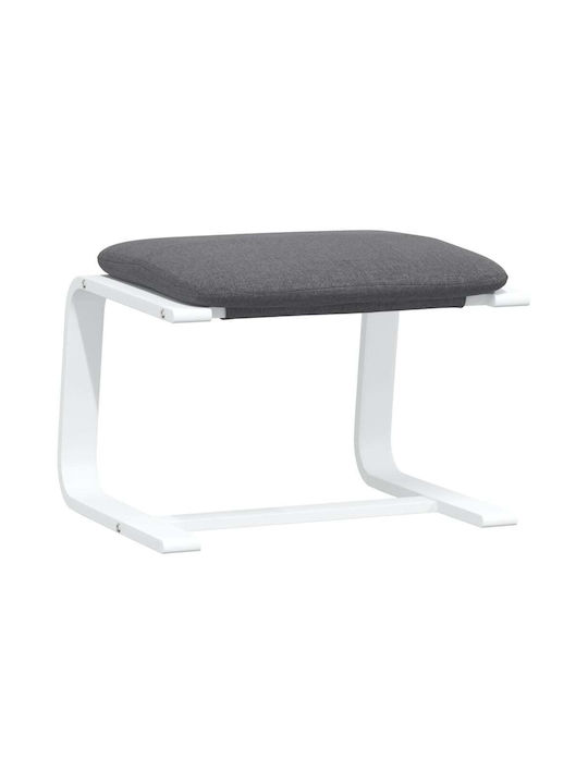 Stool Footstool Upholstered with Fabric Gray 51x41x40cm