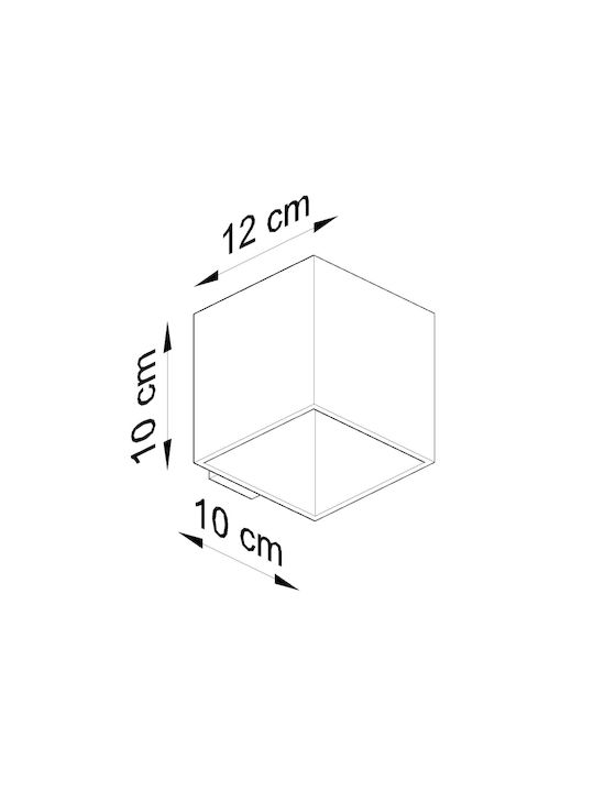 Sollux Quad 1 Осветително тяло За стена Сив 13x13x13см.