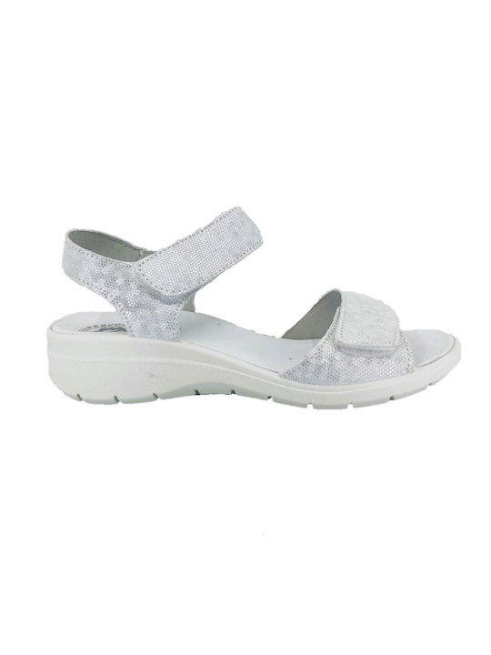 Imac Leather Women's Flat Sandals Anatomic in Gray Color