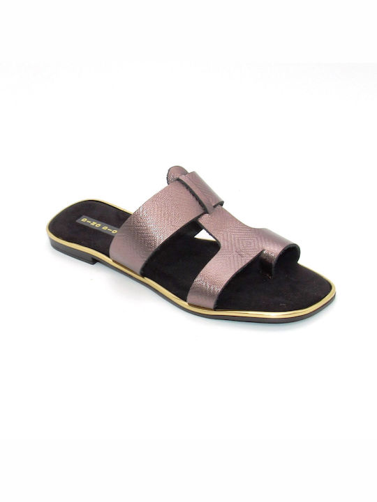 Santorini Sandals Leather Women's Flat Sandals in Silver Color