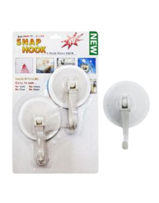 Plastic Hanger Kitchen Hook with Suction Cup White 4pcs