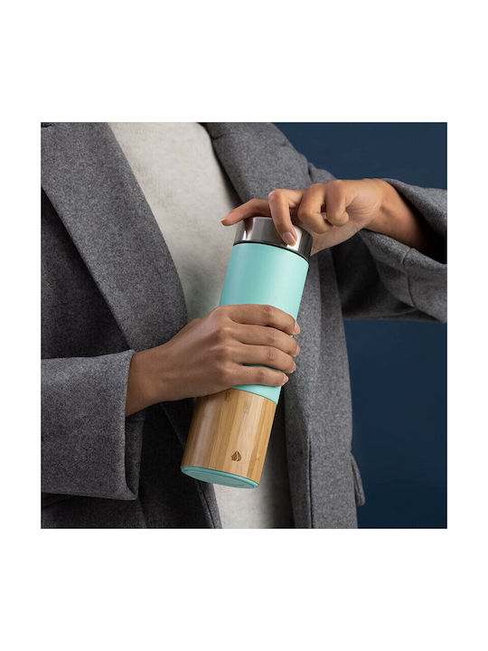 Navaris Glass Water Bottle with Screw Cap Blue 500ml