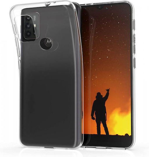 Slim Back Cover Silicone 1mm Set with Glass Transparent (Moto G10)