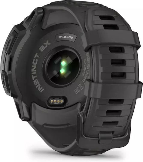 Garmin Instinct 2X Solar 50mm Αδιάβροχο Smartwatch με Παλμογράφο (Graphite)