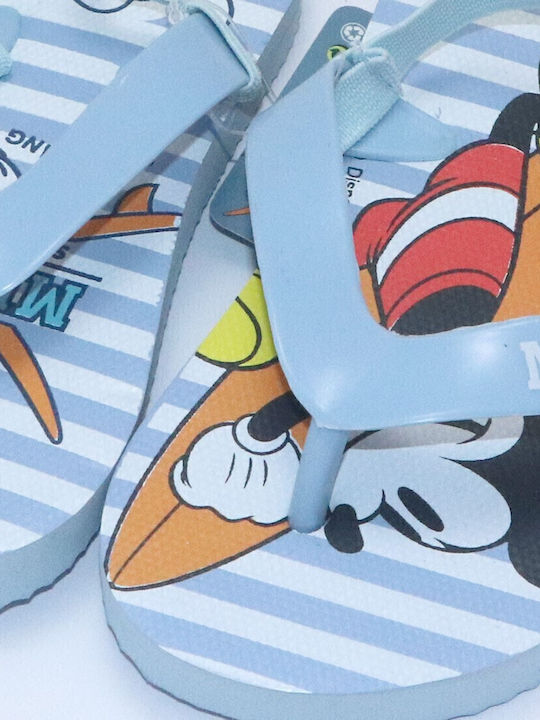 Kids' Flip Flops Mickey Light Blue Mouse