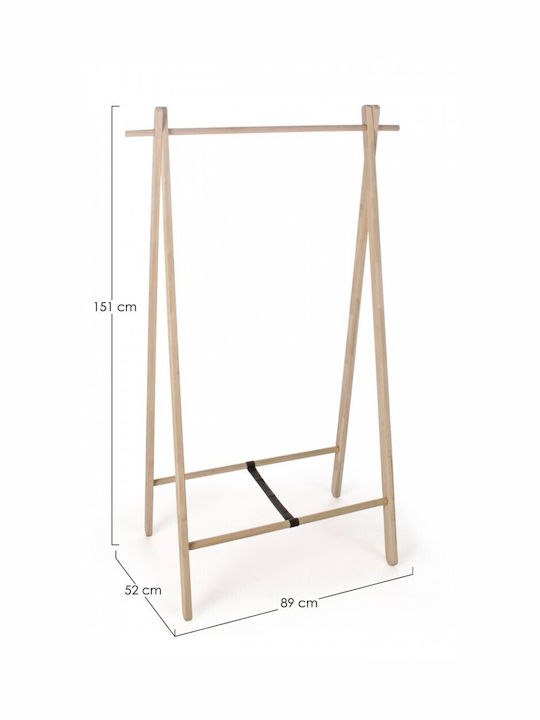 Bizzotto Daiki Floor Garment Rack made of Wood Brown 89x52x151cm