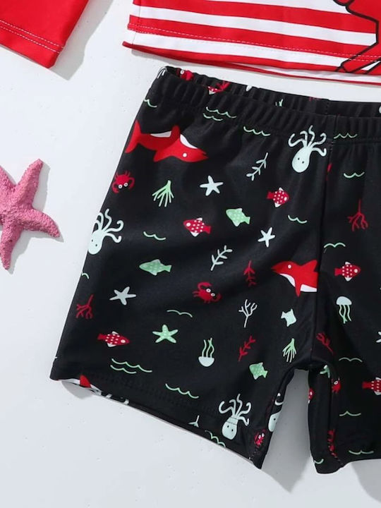Babykids Costum de baie pentru copii Set cu pălărie Roșu
