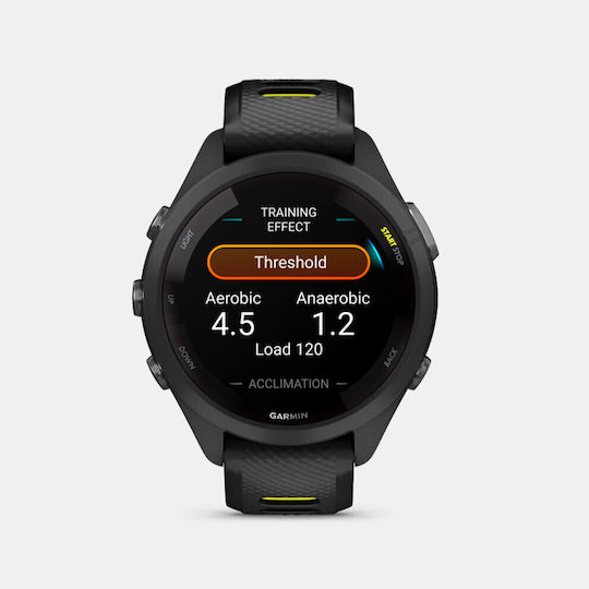 Garmin Forerunner 265s 42mm Waterproof Smartwatch with Heart Rate Monitor (Black/Amp Yellow)