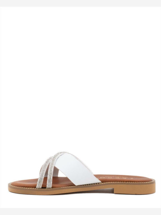 Zakro Collection Women's Flat Sandals in White Color