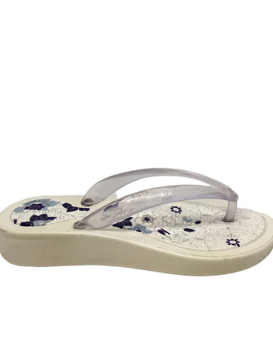 Șlapi pentru copii Flip Flops Albe
