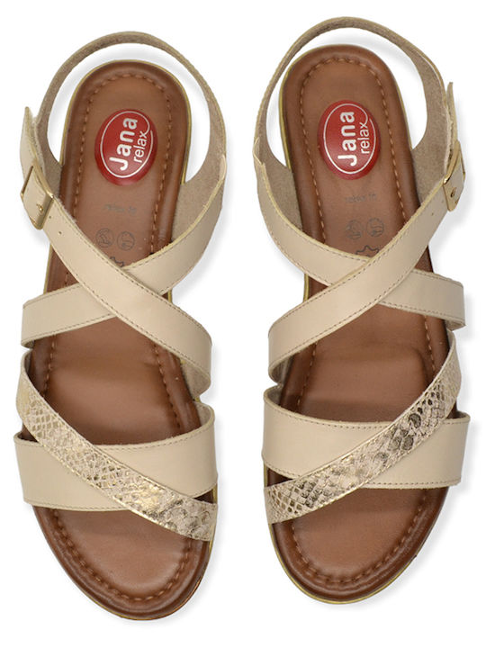 Jana Women's Flat Sandals Anatomic in Beige Color