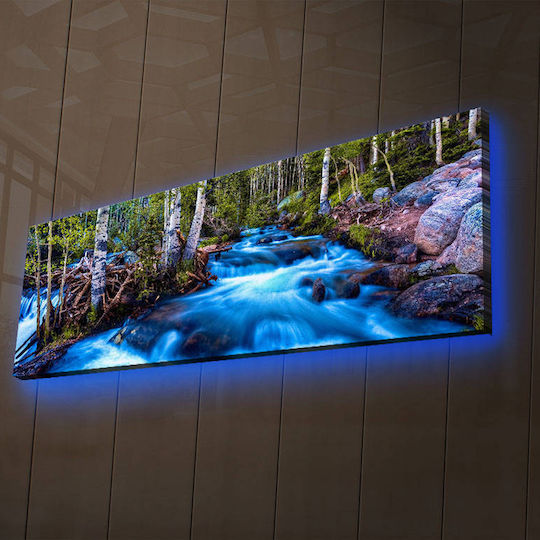 Πίνακας Ξύλινος με LED Φωτισμό 90x90cm